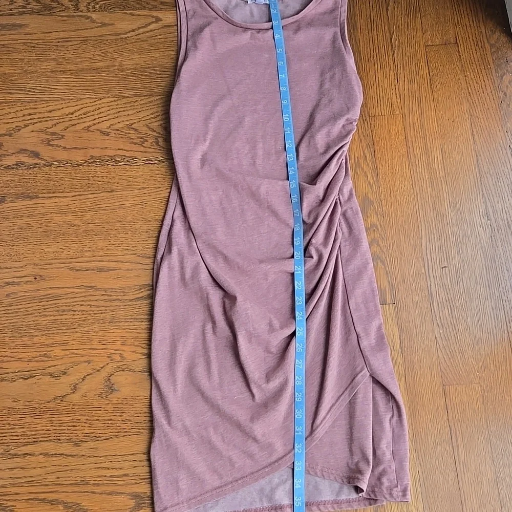 Leith Mauve Ruched Body Con Tank Dress, M